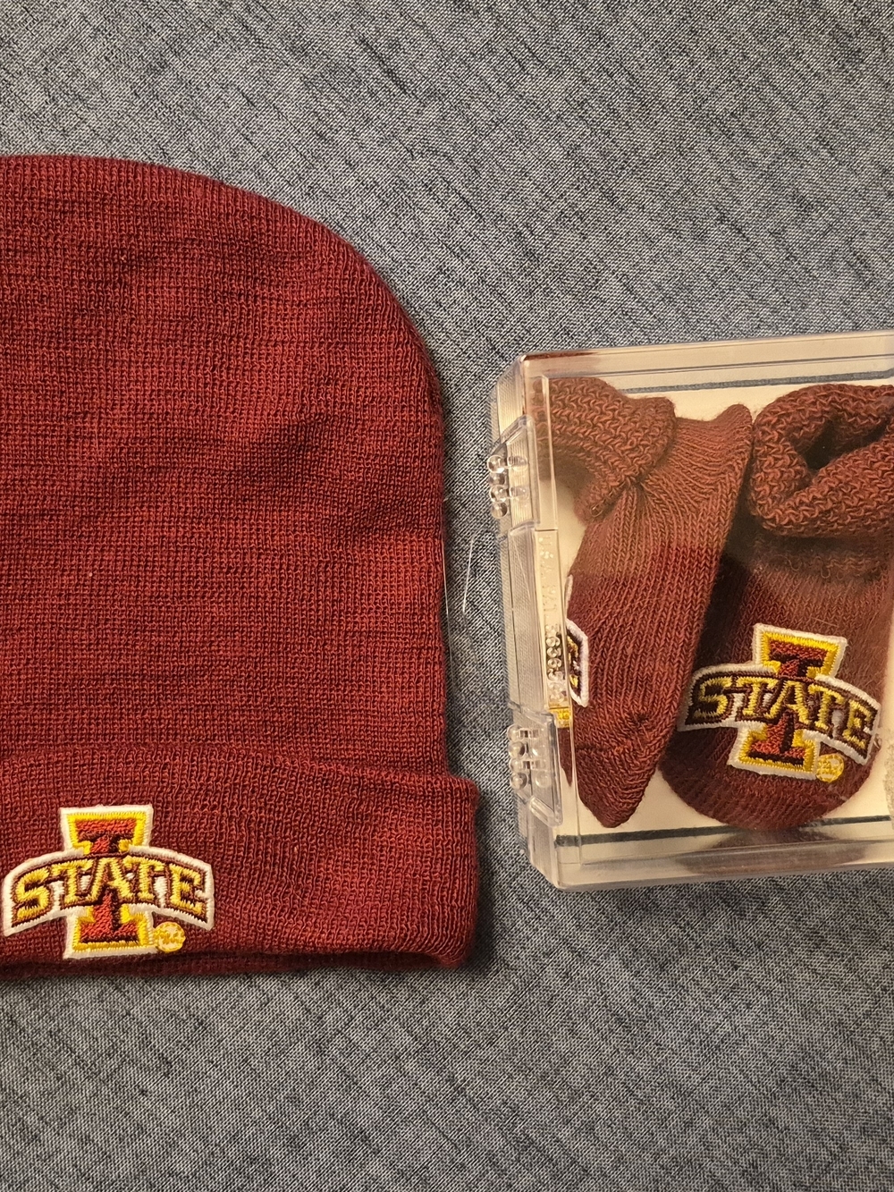 Iowa State Baby Beanie and Booties Set